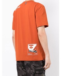 T-shirt à col rond imprimé orange AAPE BY A BATHING APE