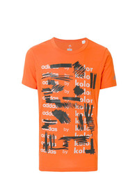 T-shirt à col rond imprimé orange Adidas By Kolor