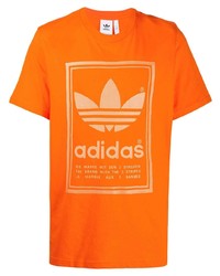 T-shirt à col rond imprimé orange adidas