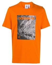 T-shirt à col rond imprimé orange adidas