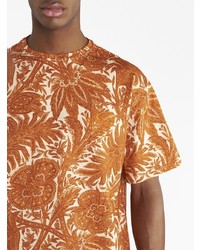 T-shirt à col rond imprimé orange Etro