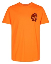 T-shirt à col rond imprimé orange Anti Social Social Club