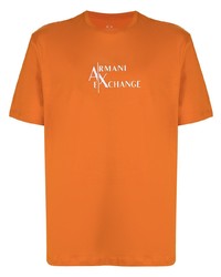 T-shirt à col rond imprimé orange Armani Exchange