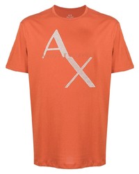 T-shirt à col rond imprimé orange Armani Exchange