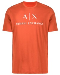 T-shirt à col rond imprimé orange Armani Exchange