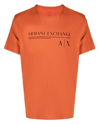 T-shirt à col rond imprimé orange Armani Exchange