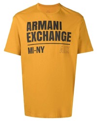 T-shirt à col rond imprimé orange Armani Exchange