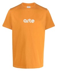 T-shirt à col rond imprimé orange ARTE