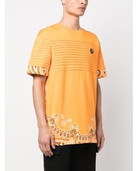 T-shirt à col rond imprimé orange Philipp Plein