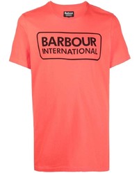 T-shirt à col rond imprimé orange Barbour