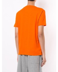 T-shirt à col rond imprimé orange Ea7 Emporio Armani