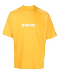 T-shirt à col rond imprimé orange Bonsai
