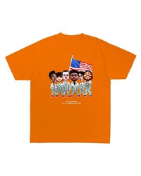 T-shirt à col rond imprimé orange Brockhampton