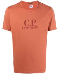 T-shirt à col rond imprimé orange C.P. Company