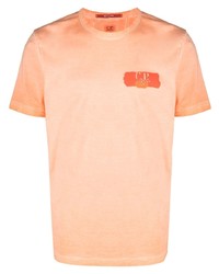 T-shirt à col rond imprimé orange C.P. Company