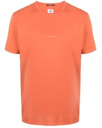 T-shirt à col rond imprimé orange C.P. Company