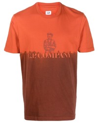 T-shirt à col rond imprimé orange C.P. Company