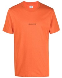 T-shirt à col rond imprimé orange C.P. Company