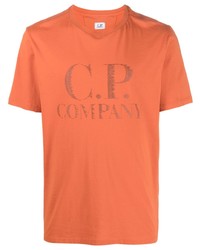 T-shirt à col rond imprimé orange C.P. Company