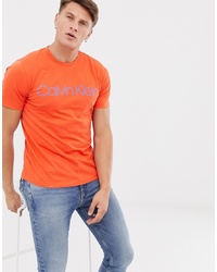 T-shirt à col rond imprimé orange Calvin Klein