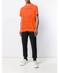 T-shirt à col rond imprimé orange Moschino