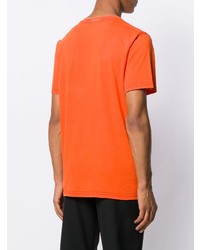 T-shirt à col rond imprimé orange Moschino