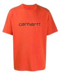 T-shirt à col rond imprimé orange Carhartt WIP