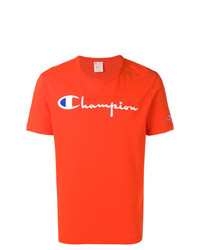 T-shirt à col rond imprimé orange Champion