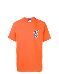 T-shirt à col rond imprimé orange Champion