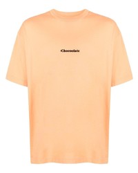 T-shirt à col rond imprimé orange Chocoolate