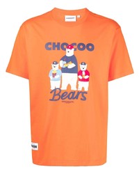 T-shirt à col rond imprimé orange Chocoolate