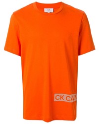 T-shirt à col rond imprimé orange CK Calvin Klein
