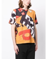 T-shirt à col rond imprimé orange Comme des Garcons Homme