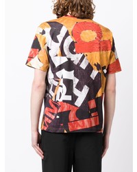 T-shirt à col rond imprimé orange Comme des Garcons Homme