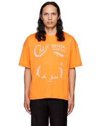 T-shirt à col rond imprimé orange Commission