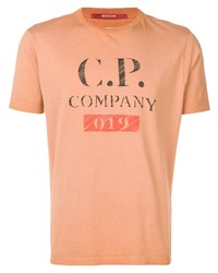 T-shirt à col rond imprimé orange CP Company