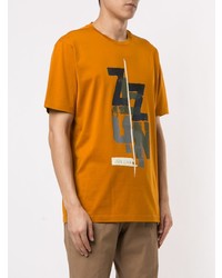 T-shirt à col rond imprimé orange Ermenegildo Zegna