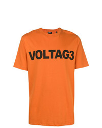 T-shirt à col rond imprimé orange Diesel