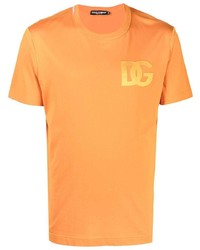 T-shirt à col rond imprimé orange Dolce & Gabbana