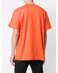 T-shirt à col rond imprimé orange Raf Simons