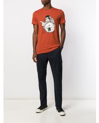 T-shirt à col rond imprimé orange PS Paul Smith