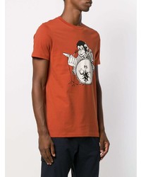 T-shirt à col rond imprimé orange PS Paul Smith