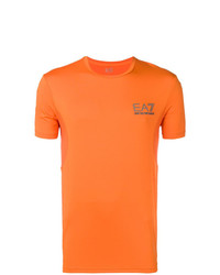 T-shirt à col rond imprimé orange Ea7 Emporio Armani