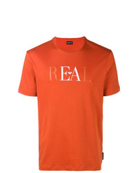 T-shirt à col rond imprimé orange Emporio Armani