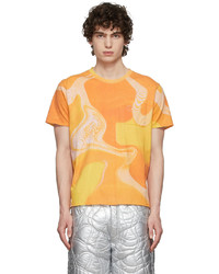 T-shirt à col rond imprimé orange ERL