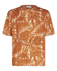 T-shirt à col rond imprimé orange Etro