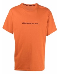 T-shirt à col rond imprimé orange F.A.M.T.