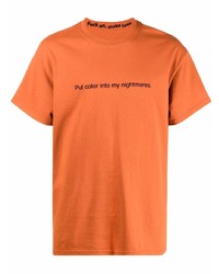 T-shirt à col rond imprimé orange F.A.M.T.