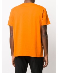 T-shirt à col rond imprimé orange Just Cavalli