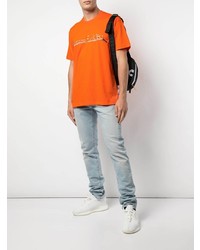 T-shirt à col rond imprimé orange Supreme